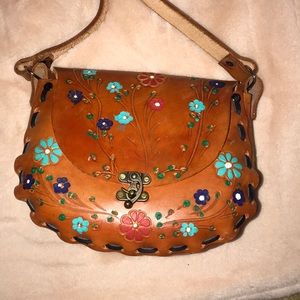 Mexican handmade leather crossbody bag